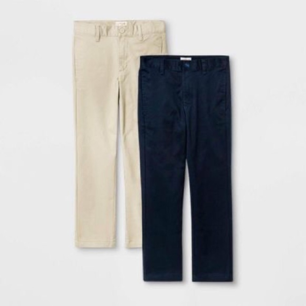 4 pairs boys school uniform pants 2 khaki & 2 Navy